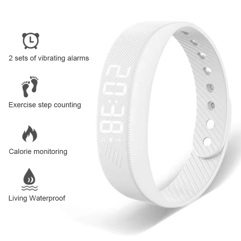 Smart Bracelet LED Digital Waterproof Smart Clock Smartband with Running Pedometer Monitor Smart Band Vibration Alarm Reminder